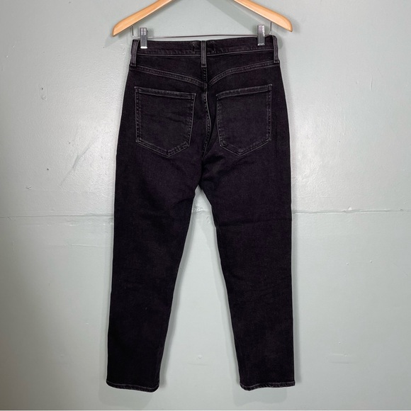 Agolde Riley High Rise Crop Jeans In Washed Black Womens Size 26 - Picture 8 of 12